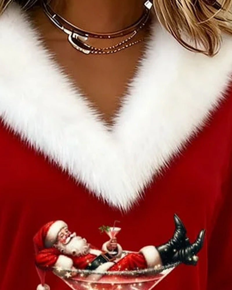 Santa | Elegant festlig top med V-hals
