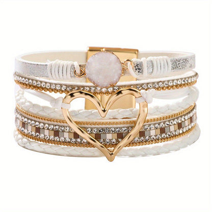 Boho-armbånd i Læder med Flere Lag