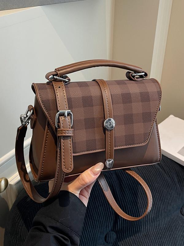 Élodie™ — Firkantet crossbody-taske med chic kontrastsyning