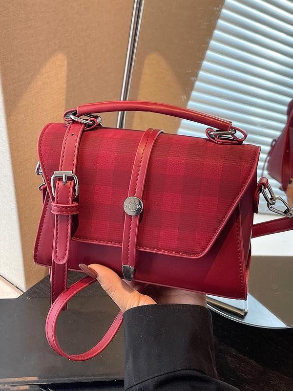 Élodie™ — Firkantet crossbody-taske med chic kontrastsyning
