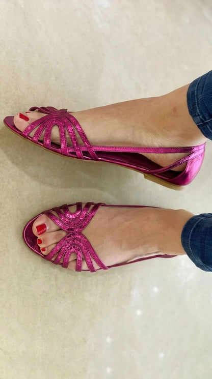 Eleonora gyldne sandaler – sommerlys