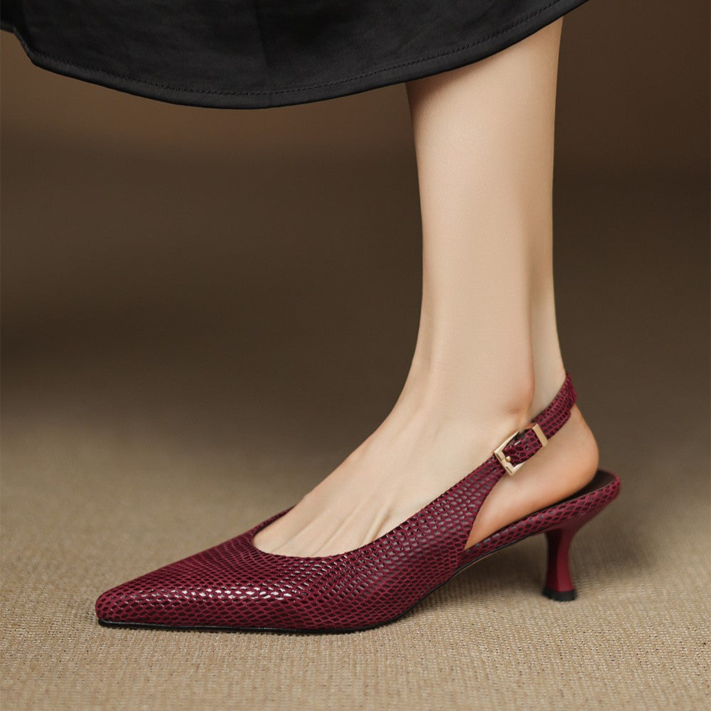 Céliane spidse slingback-hæle i læder