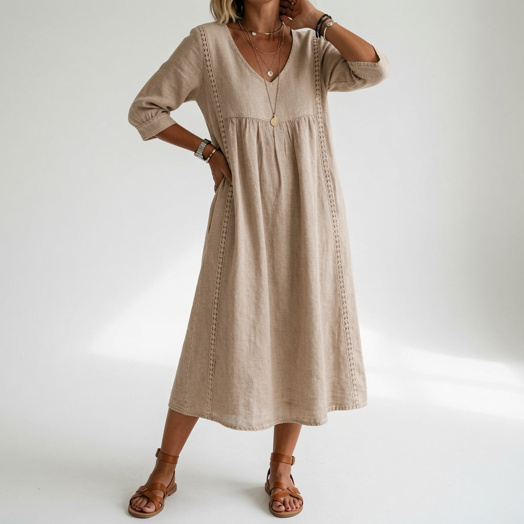 Éléonisse™ — Flydende midikjole med naturlig elegance