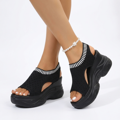 Roxelane™ — Plateausandal med strass, dristig urban chic