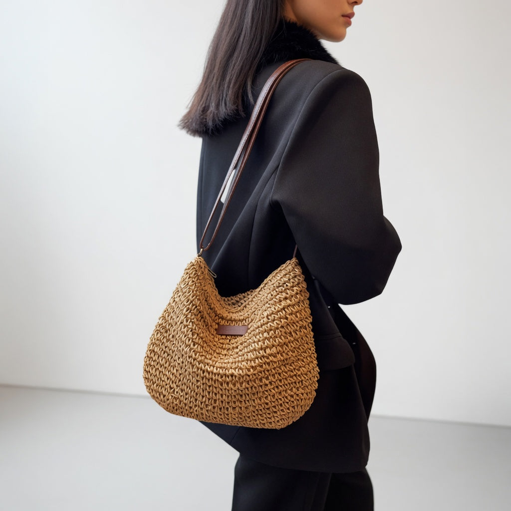 Mirevaëlle™ — Elegant flettet taske i naturmateriale til hverdagen