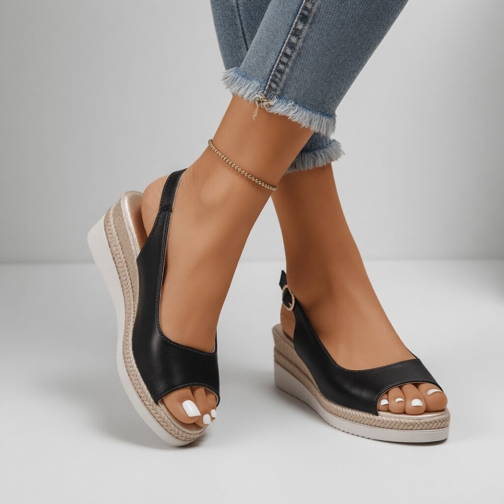 Cyrielle™ — Elegant espadrillessandal med kilehæl i sommerlig stil