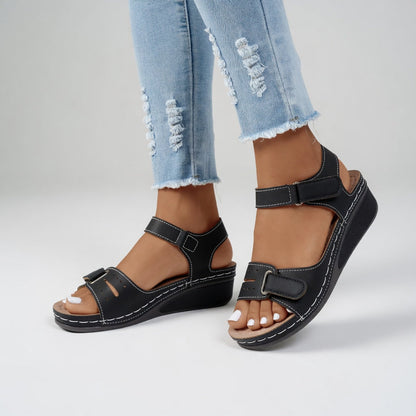 Clothilde™ — Kilesandal med velcro til naturlig hverdagskomfort