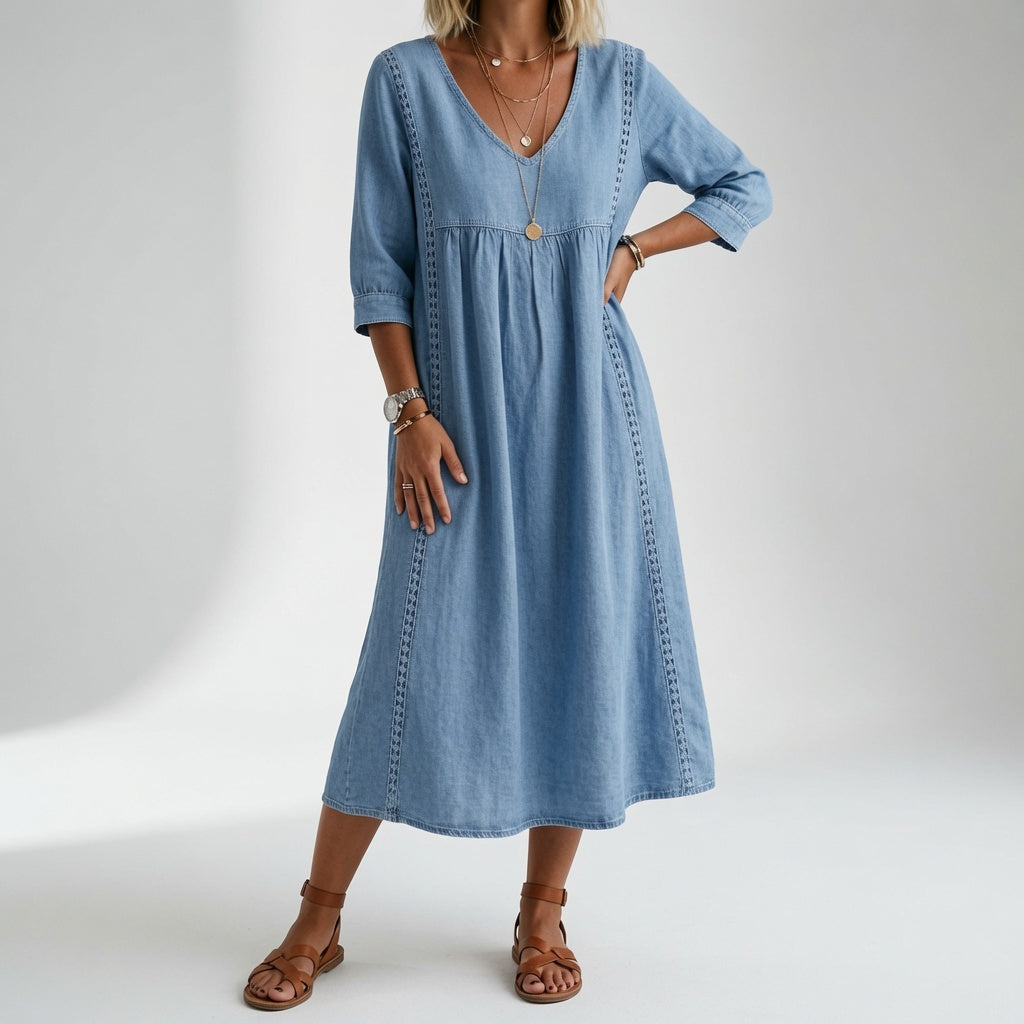 Éléonisse™ — Flydende midikjole med naturlig elegance