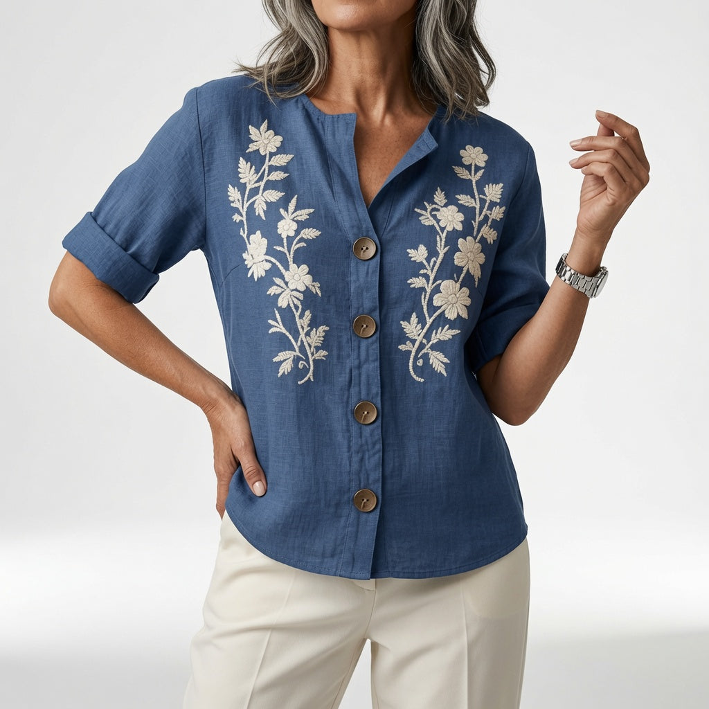 Loréssine™ — Elegant blomstret bluse til hverdagen