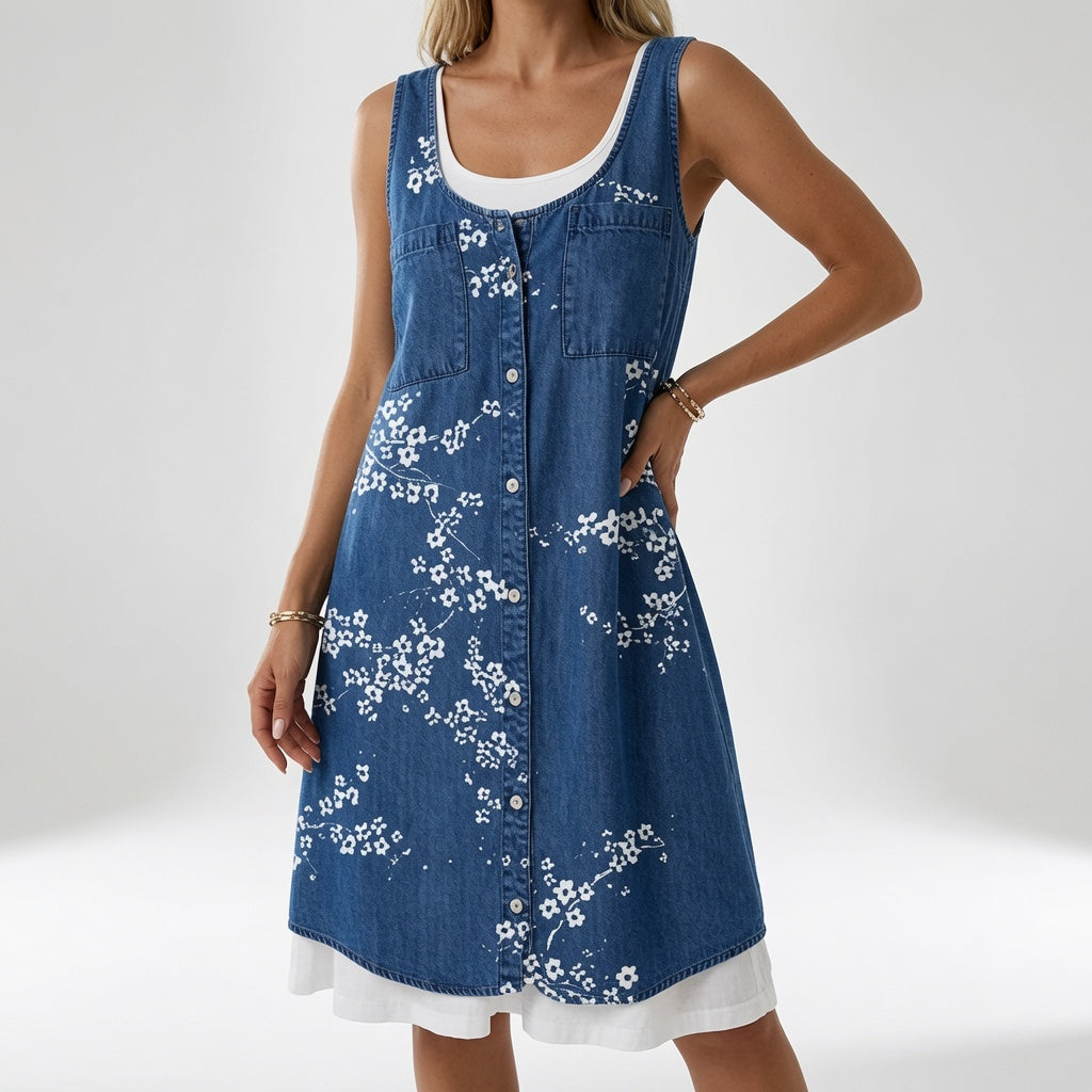Marélia™ — Fluid denimkjole med hverdagscharme