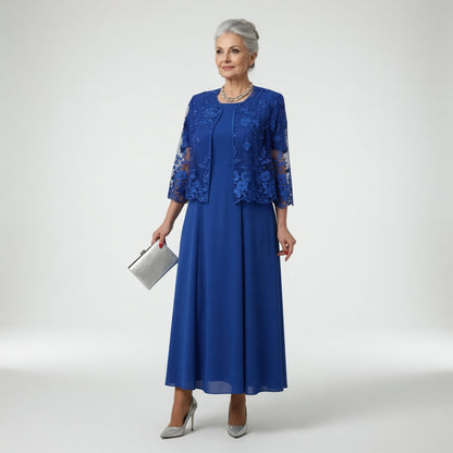 Victorine™ — Lang festkjole med elegant blomsterdesign