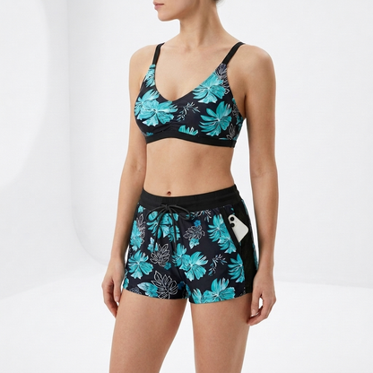Natéline™ — Tredelt tankini-sæt med bandeau-top og shorts
