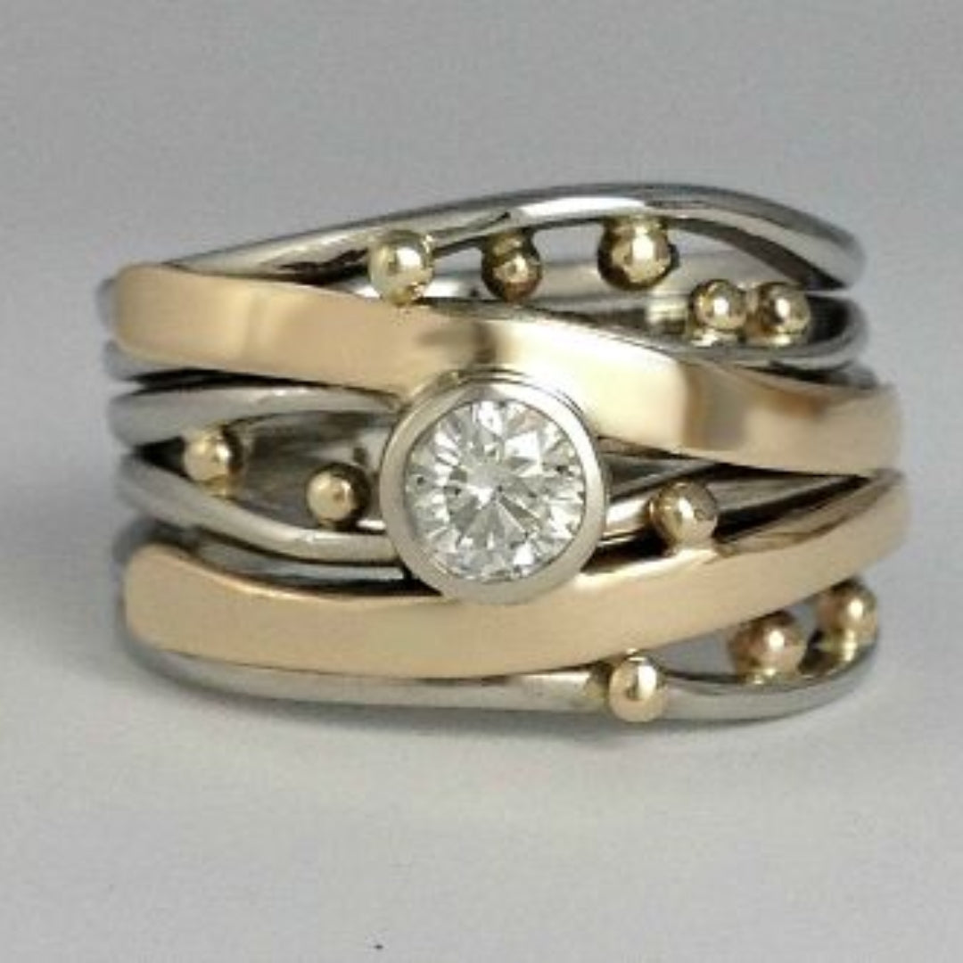 Forgyldt Ring med Indfatning™ – Vintageglans