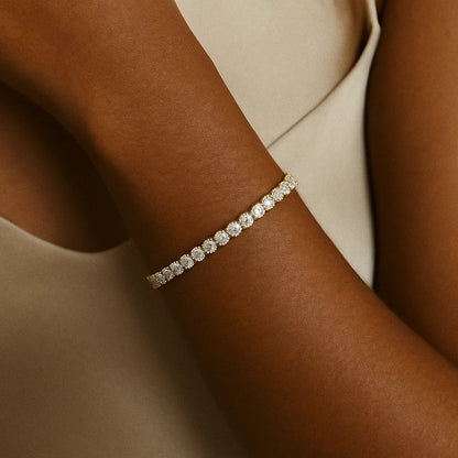 Forgyldt tennisarmbånd med moissanit