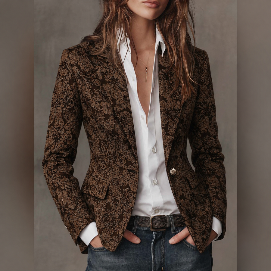 Estelle | Taljeret blazer i paisley-jacquard