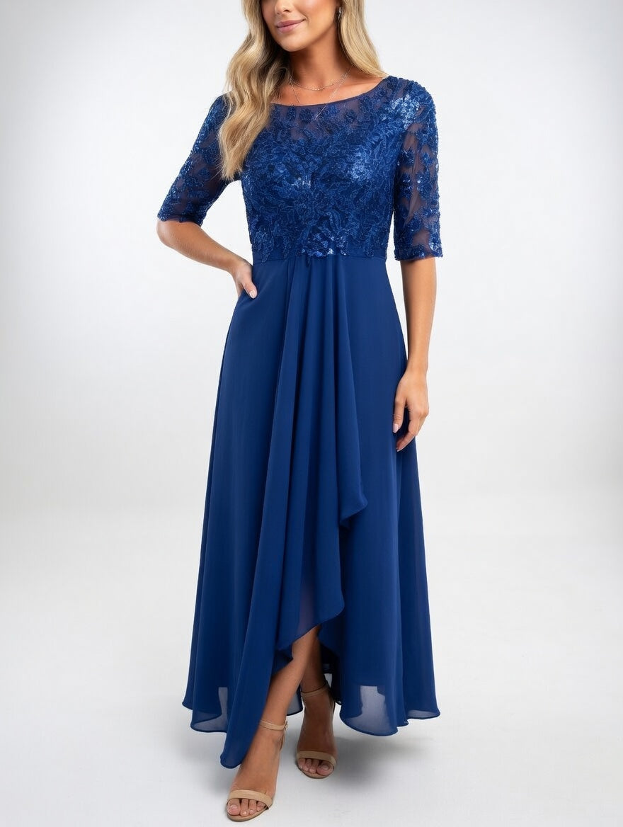 Séraphine™ — Elegant midikjole i blonde med tidløs charme