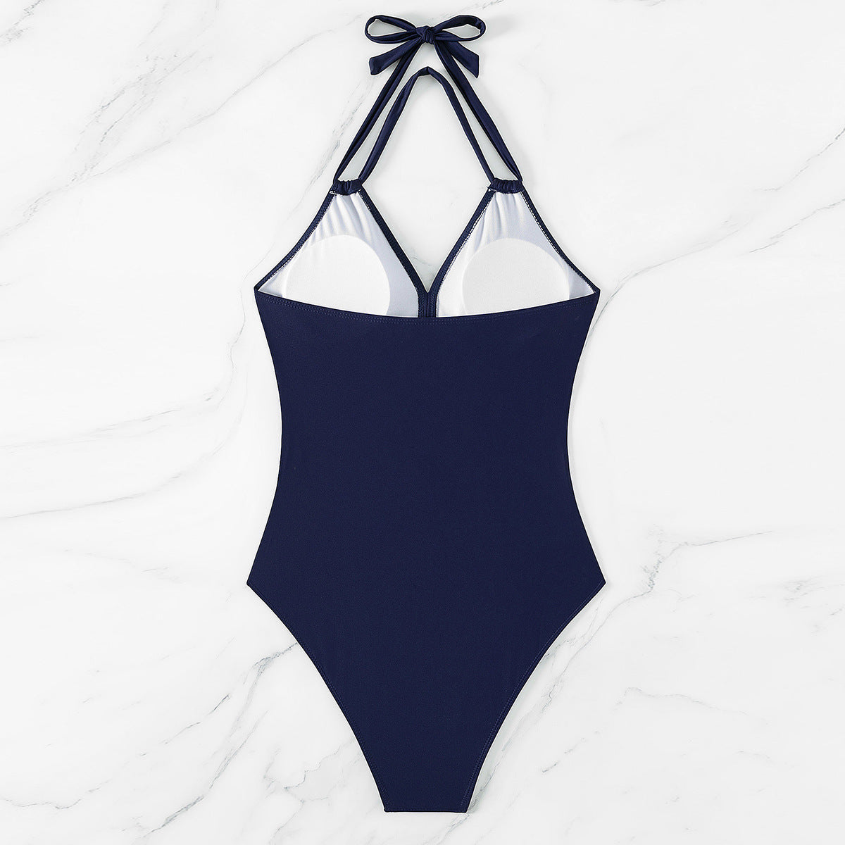 Shapewear-badedragt med wrap-effekt og tyl