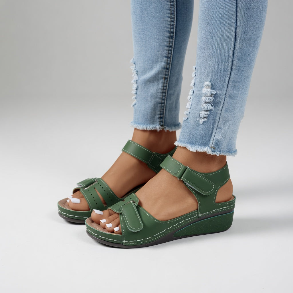 Clothilde™ — Kilesandal med velcro til naturlig hverdagskomfort