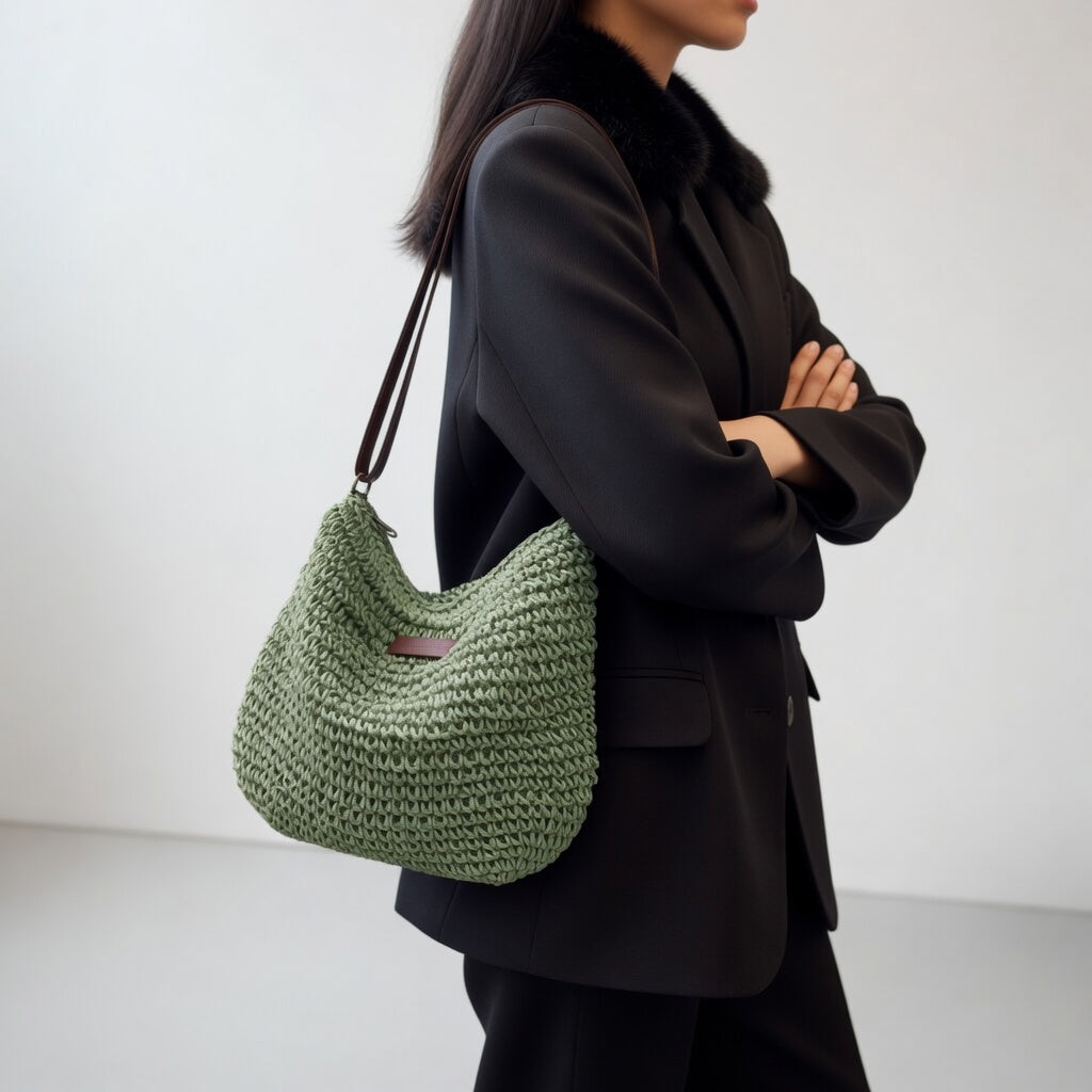Mirevaëlle™ — Elegant flettet taske i naturmateriale til hverdagen