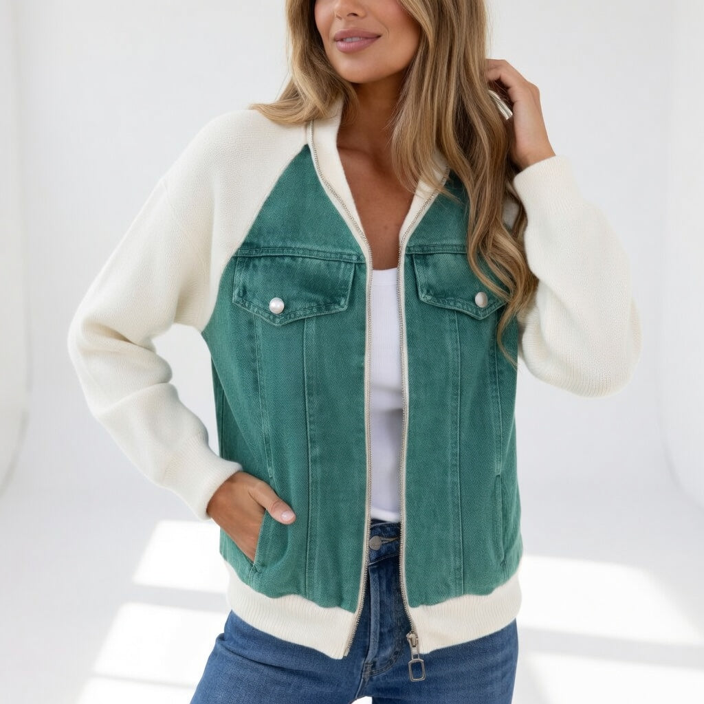 Coraline™ — Casual jakke med kontrastdetaljer i moderne elegance