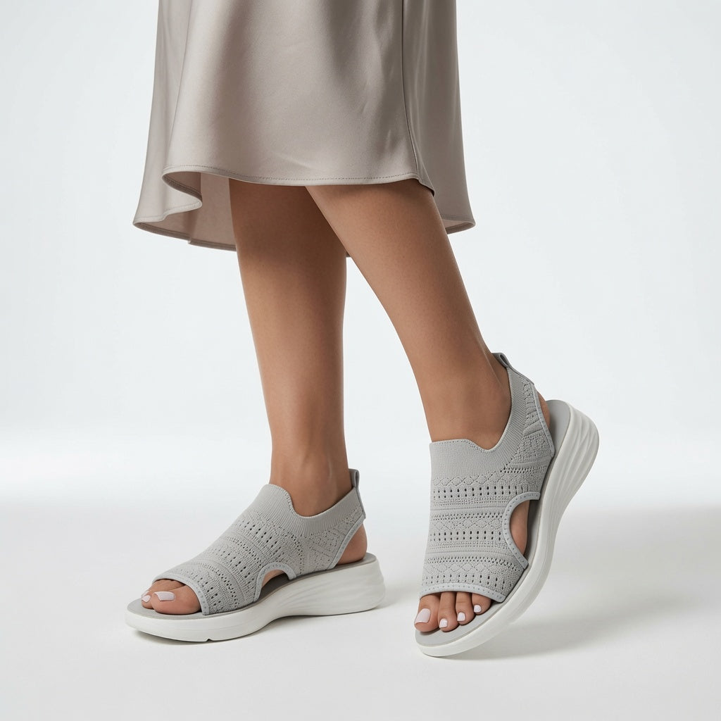Souplesse™ — Plateausandal i mesh med åben tå og komfort