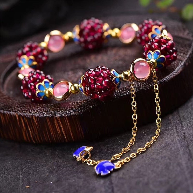 Berries-armbånd i Naturlige Sten