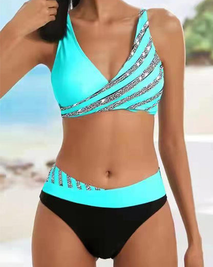 Mona - Bikini med print i varme toner