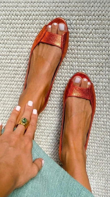 Adelina Gyldne Sandaler – Komfort og Chic