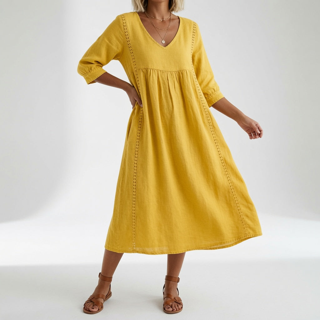 Éléonisse™ — Flydende midikjole med naturlig elegance