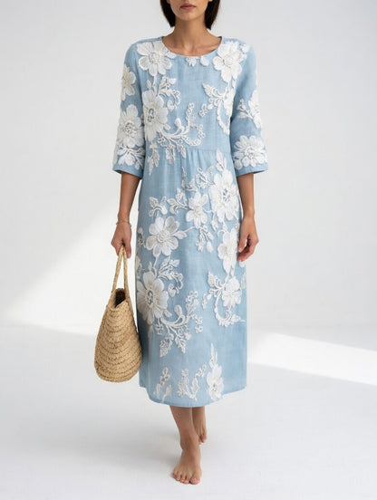 Florésia™ — Elegant flydende midikjole med blomster