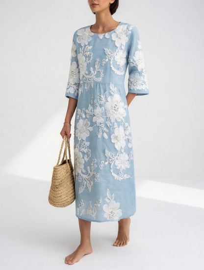 Florésia™ — Elegant flydende midikjole med blomster