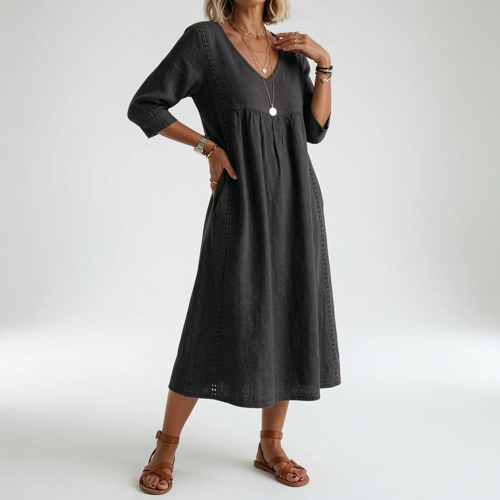 Éléonisse™ — Flydende midikjole med naturlig elegance