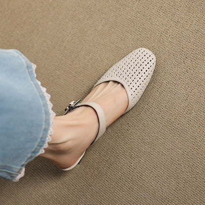 Lou | Perforerede Mules med Rem