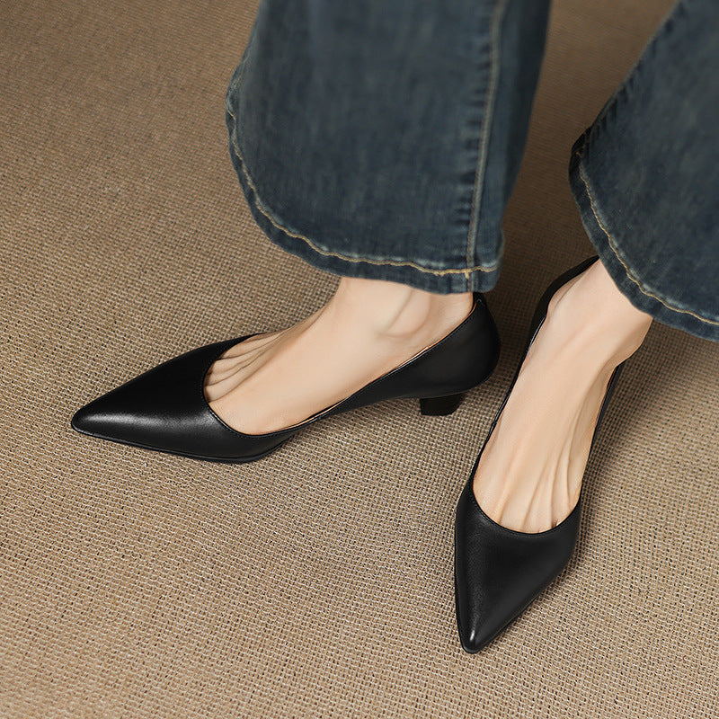Calenne kitten heels i læder