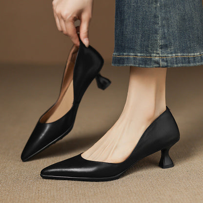 Calenne kitten heels i læder