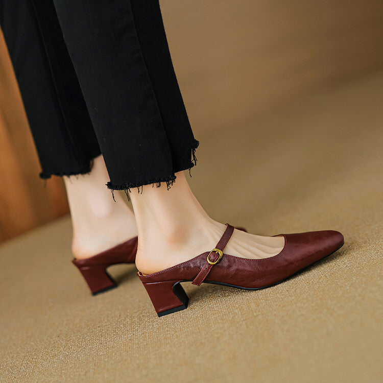 Manuela | Mary Jane-mules med hæl