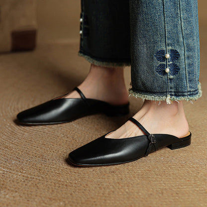 Carol | Mary Jane-mules med firkantet tå