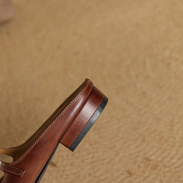 Luciana | Mary Jane-mules med mandelformet snude