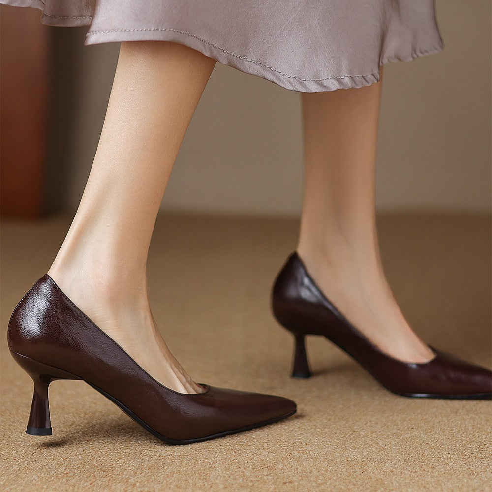 Cymara pumps i læder