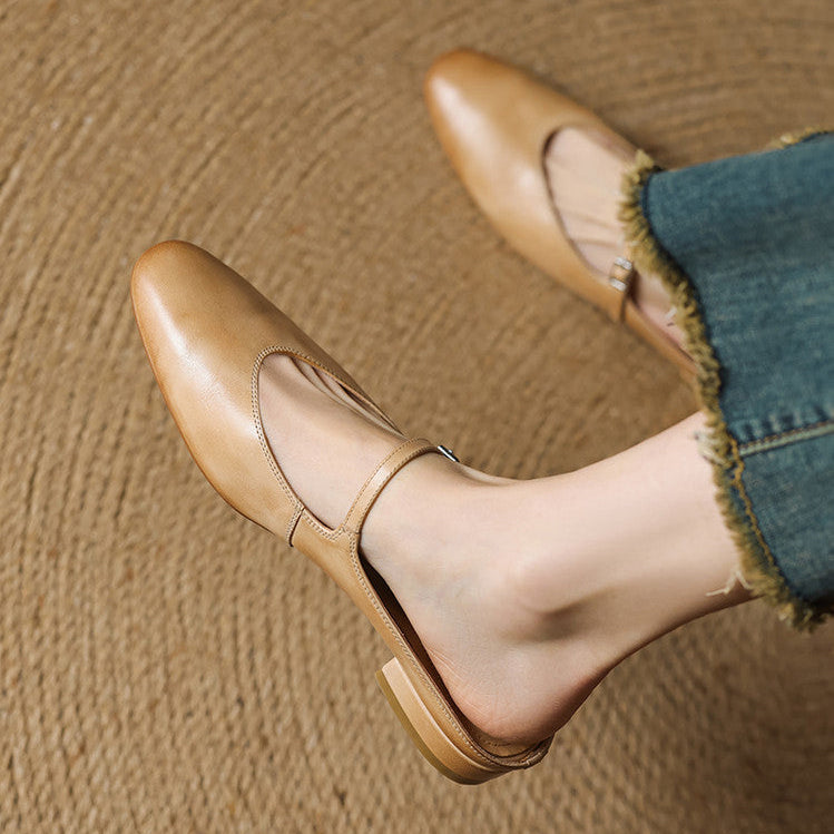 Bianca | Mary Jane-mules med mandelformet snude