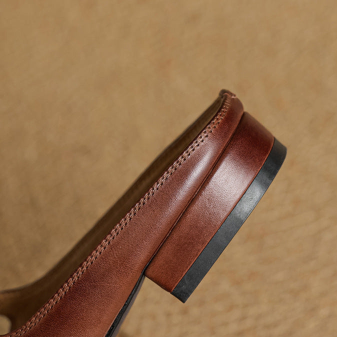 Bianca | Mary Jane-mules med mandelformet snude