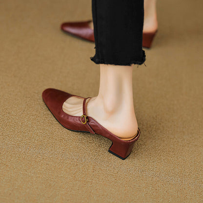 Manuela | Mary Jane-mules med hæl