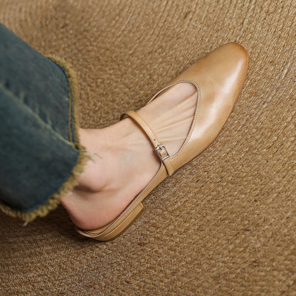 Luciana | Mary Jane-mules med mandelformet snude