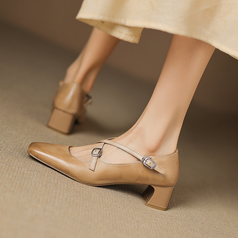 Marvane Kitten Heels i læder