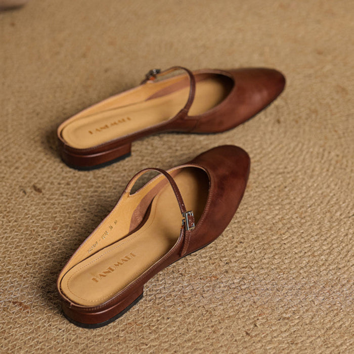 Bianca | Mary Jane-mules med mandelformet snude