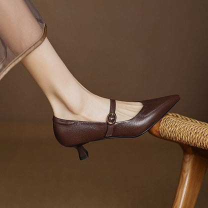 Eloria kitten heels i læder