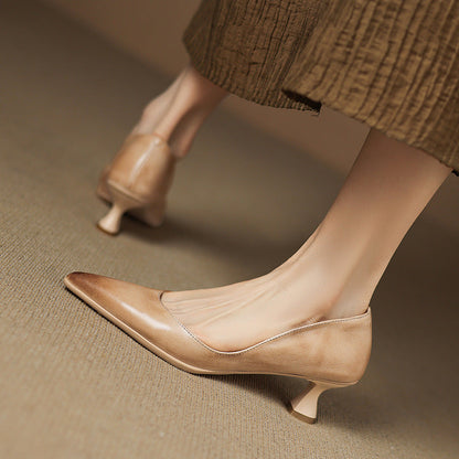 Calenne kitten heels i læder
