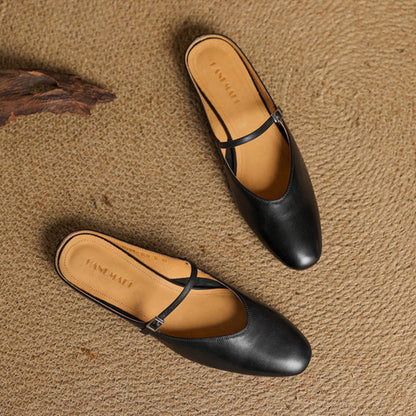 Bianca | Mary Jane-mules med mandelformet snude