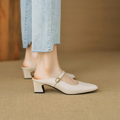 Manuela | Mary Jane-mules med hæl