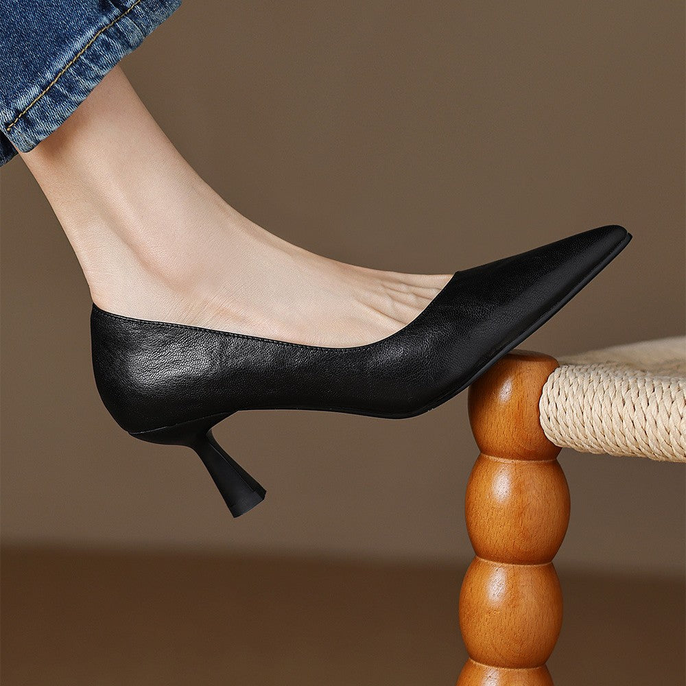 Cymara pumps i læder